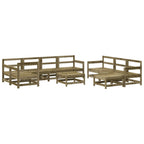 vidaXL 10-tlg. Garten-Lounge-Set mit Kissen Kiefernholz Imprägniert