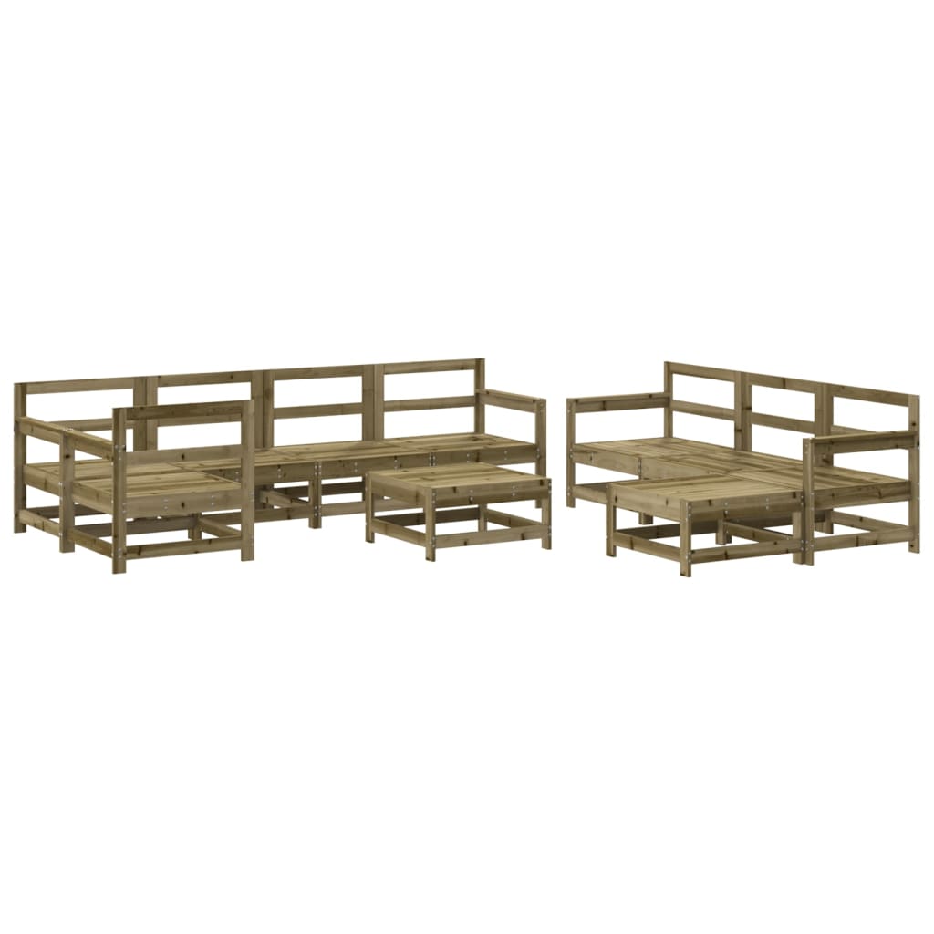 vidaXL 10-tlg. Garten-Lounge-Set mit Kissen Kiefernholz Imprägniert