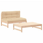 vidaXL 2-tlg. Garten-Lounge-Set mit Kissen Massivholz
