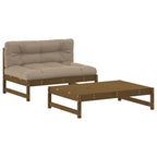 vidaXL 2-tlg. Garten-Lounge-Set mit Kissen Honigbraun Massivholz