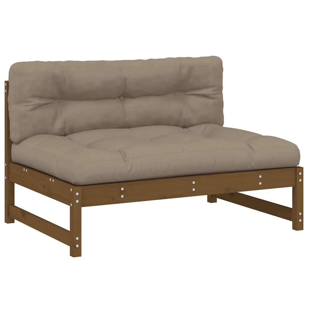vidaXL 2-tlg. Garten-Lounge-Set mit Kissen Honigbraun Massivholz