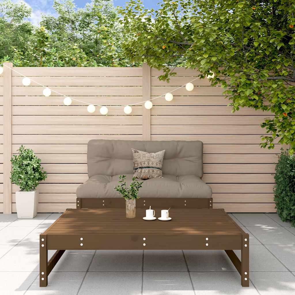 vidaXL 2-tlg. Garten-Lounge-Set mit Kissen Honigbraun Massivholz