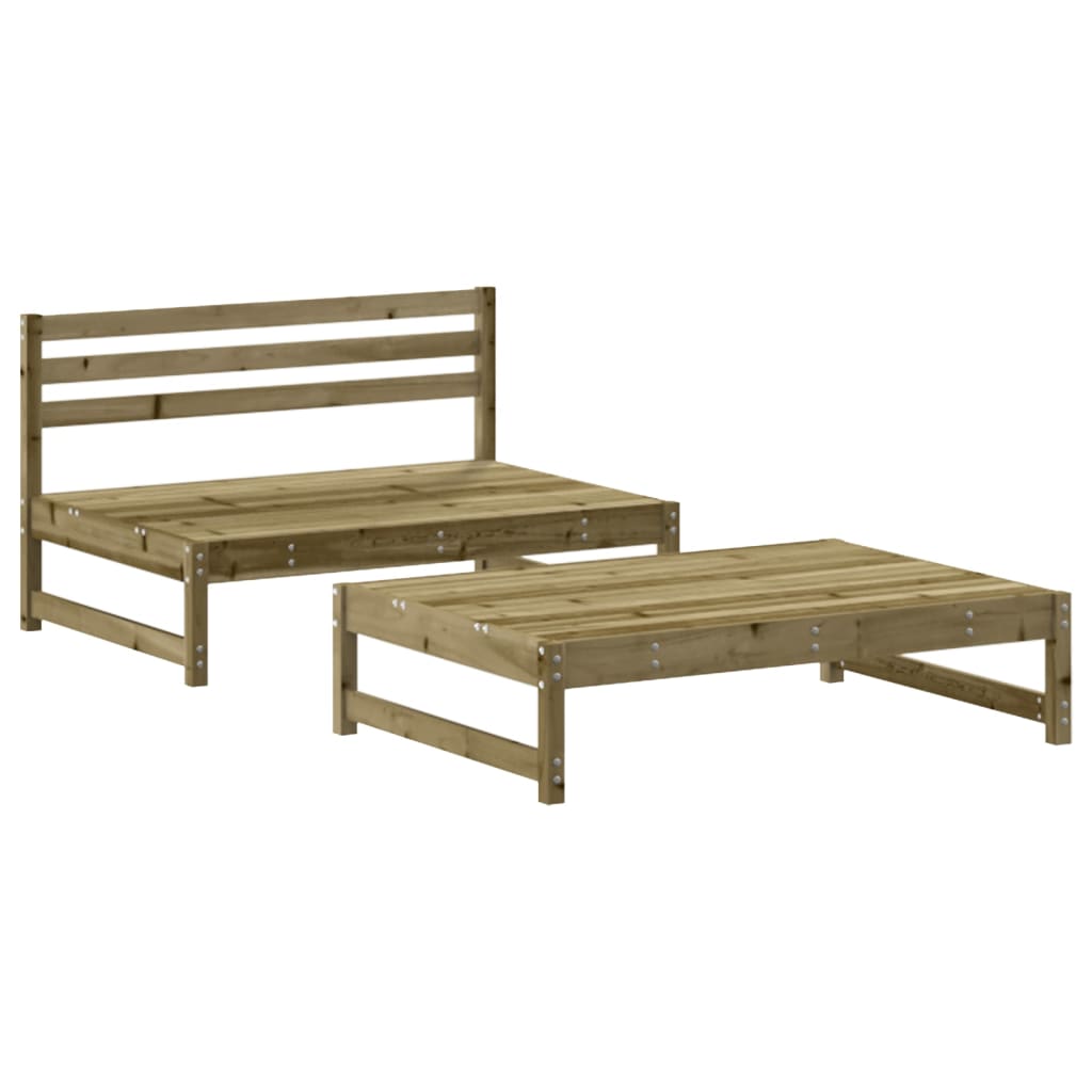 vidaXL 2-tlg. Garten-Lounge-Set mit Kissen Imprägniertes Kiefernholz