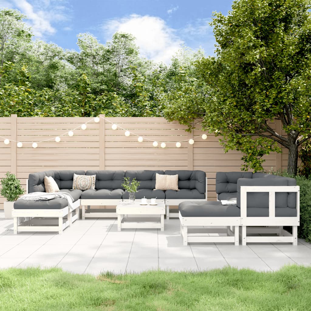 vidaXL 11-tlg. Garten-Lounge-Set Massivholz Kiefer