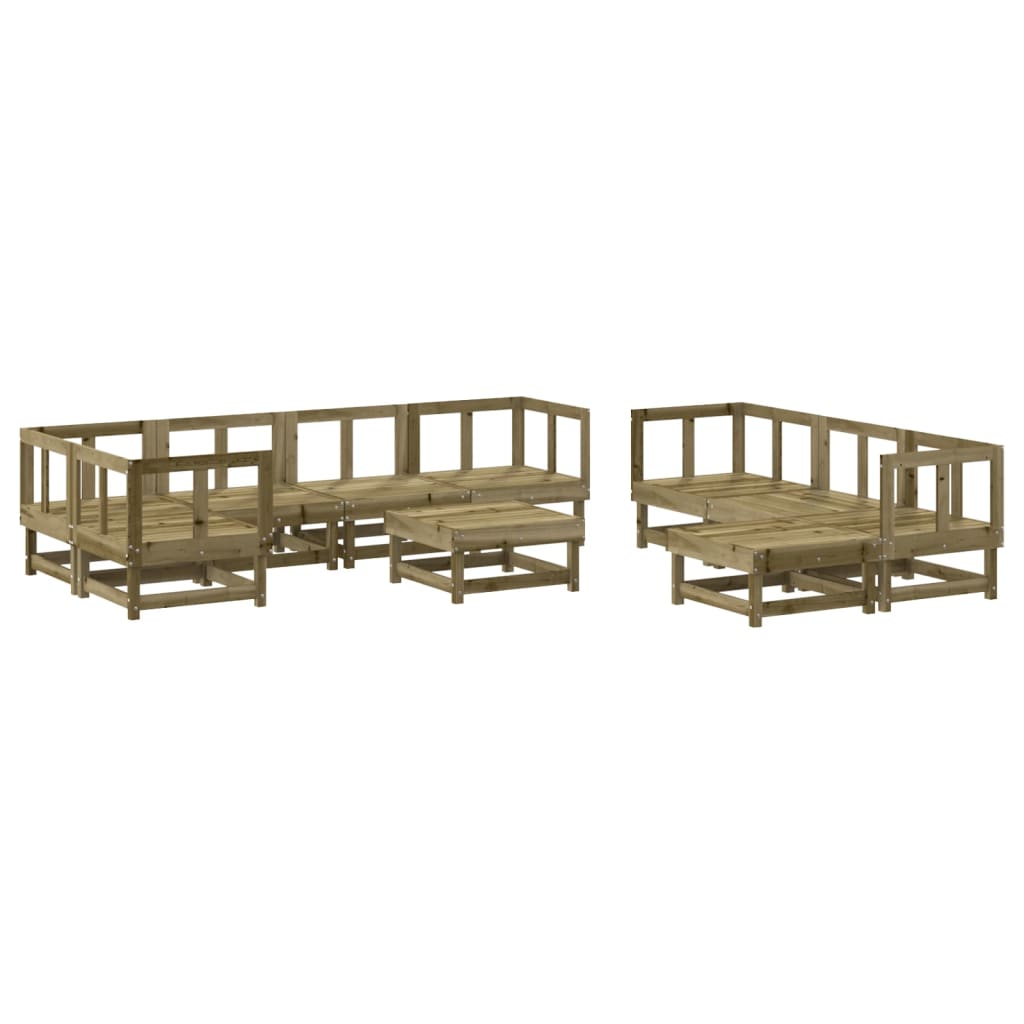 vidaXL 10-tlg. Garten-Lounge-Set Kiefernholz Imprägniert
