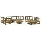vidaXL 10-tlg. Garten-Lounge-Set Kiefernholz Imprägniert