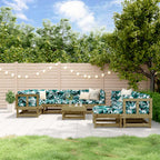 vidaXL 10-tlg. Garten-Lounge-Set Kiefernholz Imprägniert