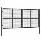 vidaXL Maschen-Gartentor Anthrazit 300x125 cm Verzinkter Stahl