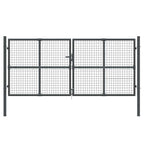 vidaXL Maschen-Gartentor Anthrazit 300x125 cm Verzinkter Stahl
