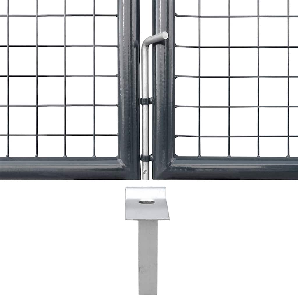 vidaXL Maschen-Gartentor Anthrazit 300x125 cm Verzinkter Stahl
