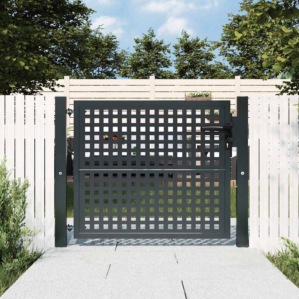 vidaXL Gartentor Anthrazit 100x75 cm Stahl