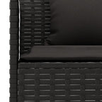 vidaXL 6-tlg. Garten-Essgruppe mit Kissen Schwarz Poly Rattan