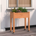 vidaXL Pflanzkübel mit Einsatz und Rollen Braun 71x37x80 cm Tannenholz