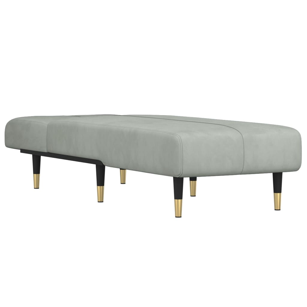vidaXL Chaiselongue Hellgrau Samt