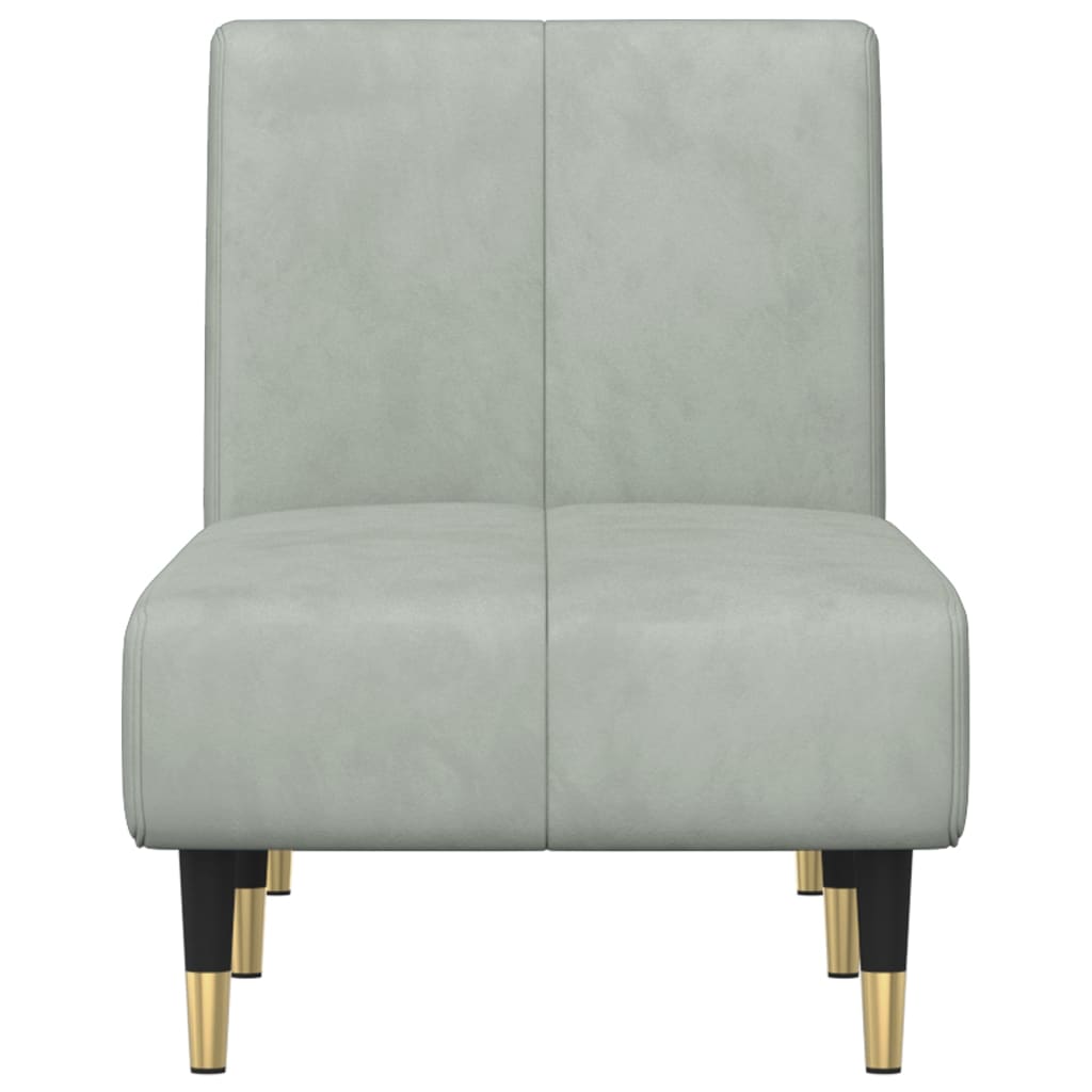 vidaXL Chaiselongue Hellgrau Samt