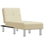vidaXL Chaiselongue Creme Kunstleder