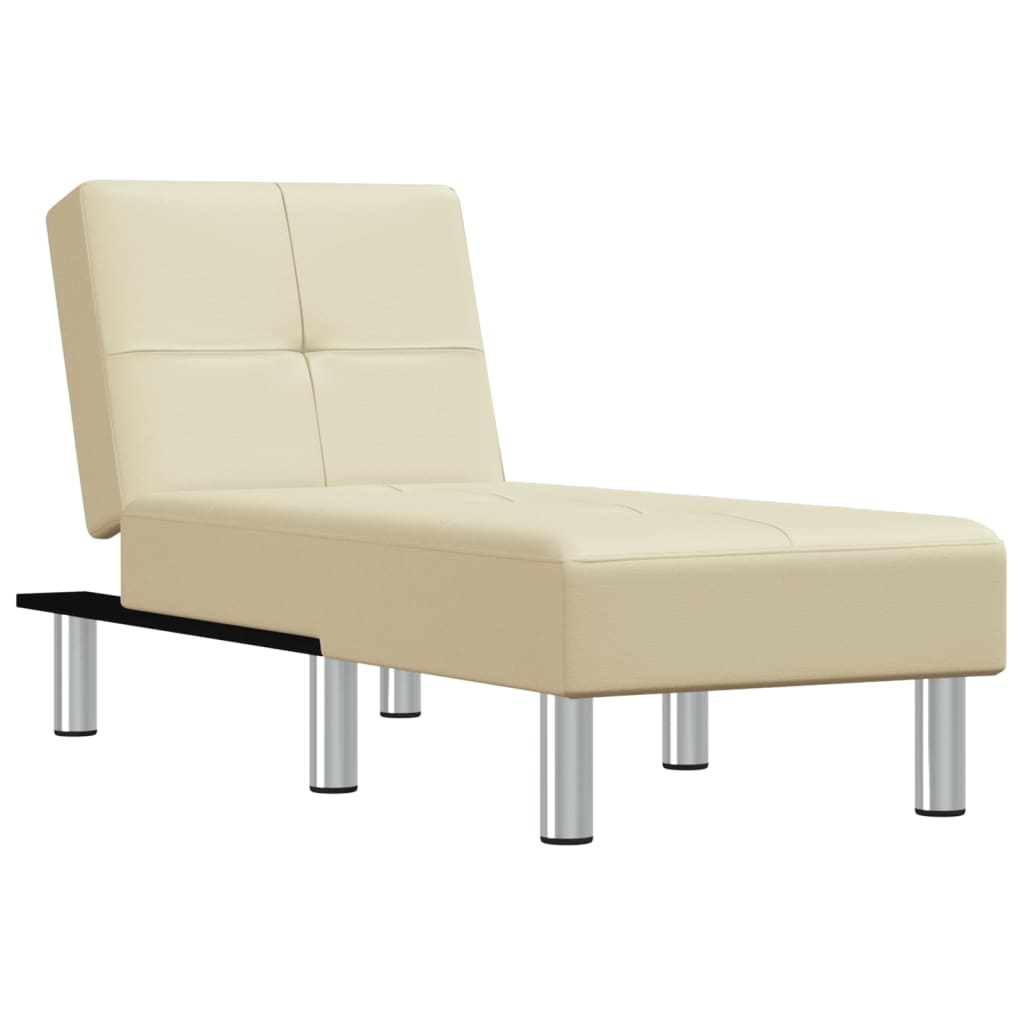 vidaXL Chaiselongue Creme Kunstleder