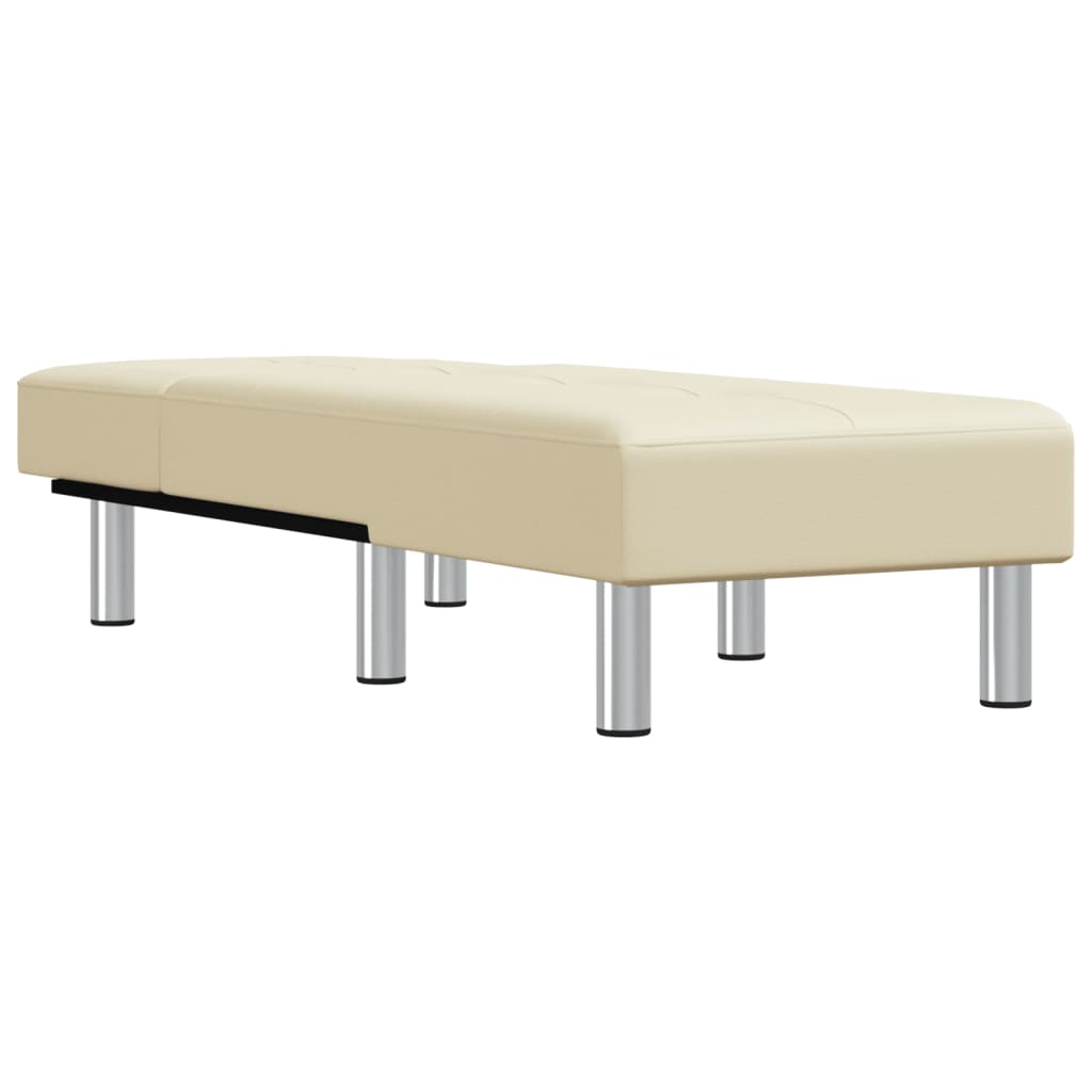 vidaXL Chaiselongue Creme Kunstleder