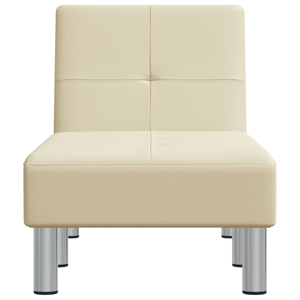 vidaXL Chaiselongue Creme Kunstleder