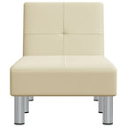 vidaXL Chaiselongue Creme Kunstleder