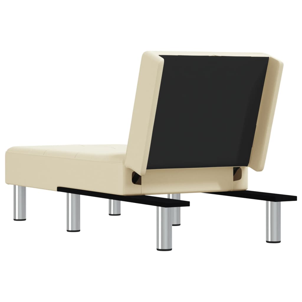 vidaXL Chaiselongue Creme Kunstleder
