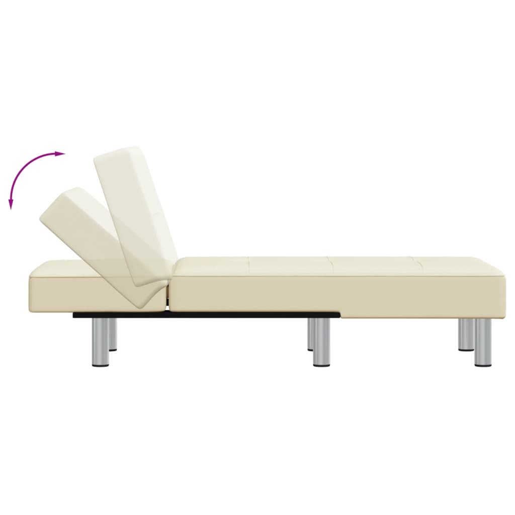 vidaXL Chaiselongue Creme Kunstleder