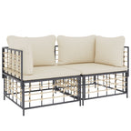 vidaXL Ecksofas mit Kissen 2 Stk. Modular Poly Rattan