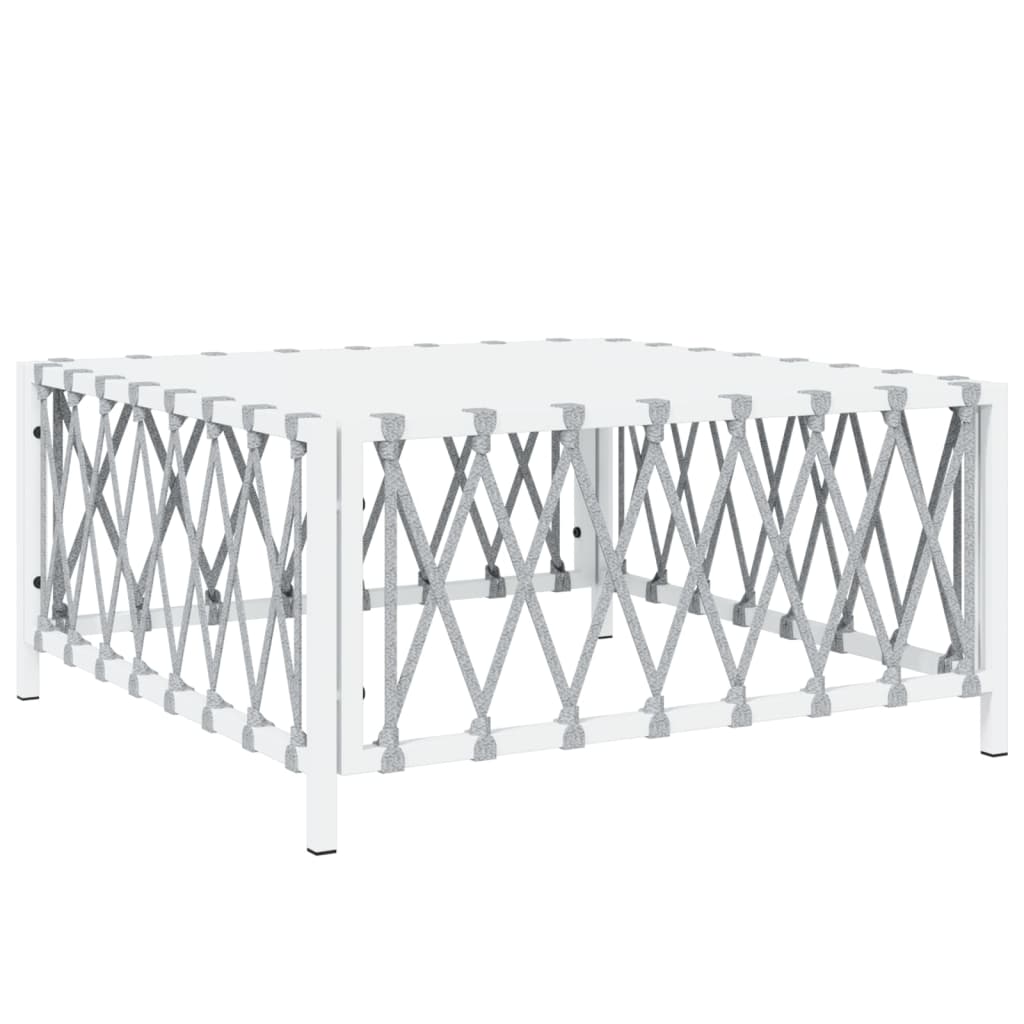 vidaXL 11-tlg. Garten-Lounge-Set mit Kissen Weiß Stahl