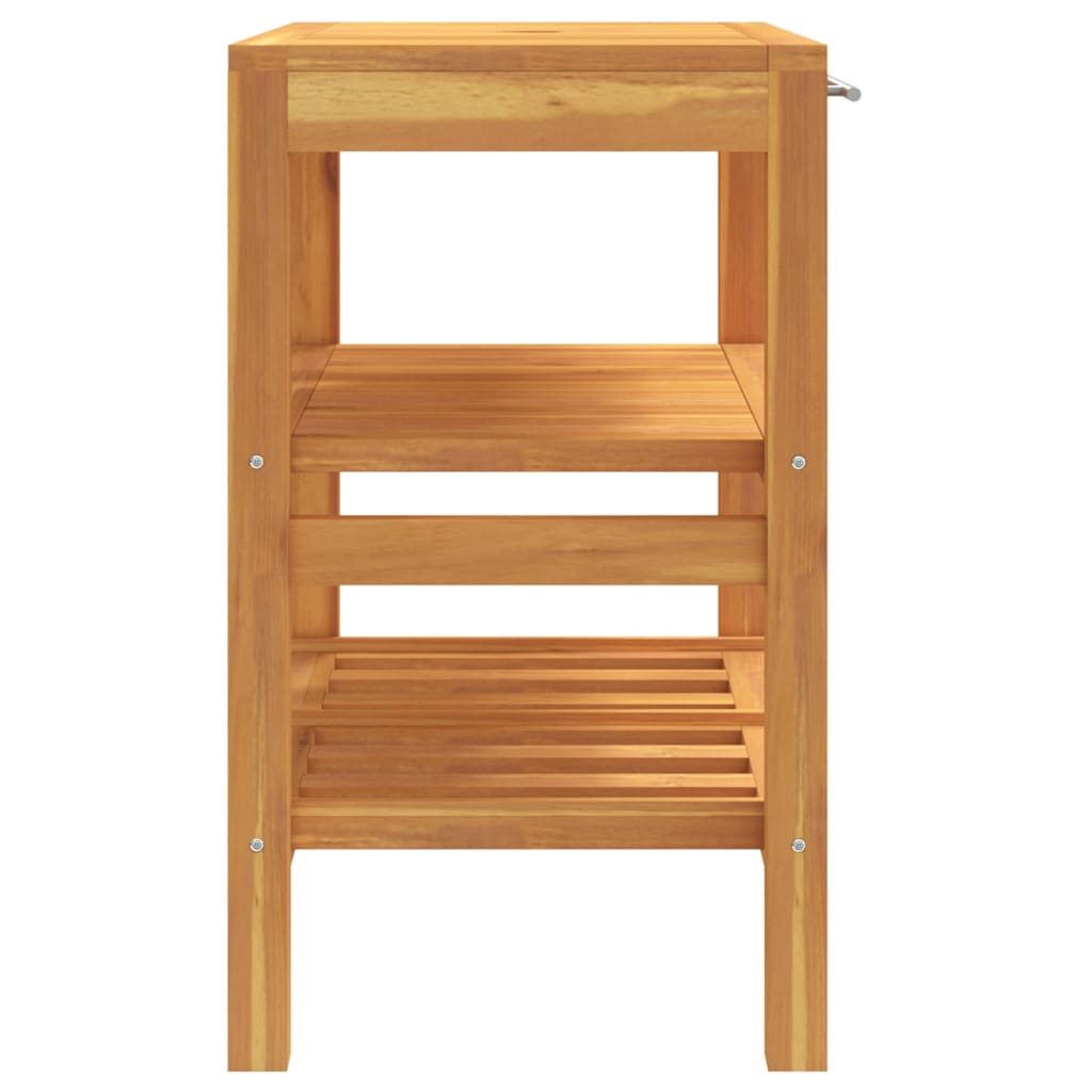 vidaXL Waschtisch mit 2 Ablagen 74x45x75 cm Massivholz