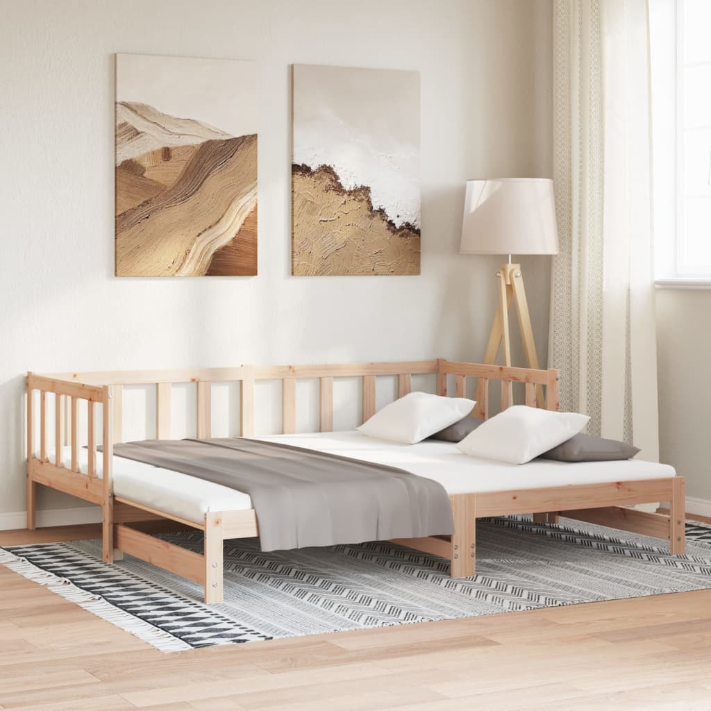 vidaXL Tagesbett Ausziehbar 2x(90x200) cm Massivholz Kiefer