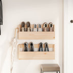 vidaXL Wand-Schuhregale 2 Stk. 59x9x23 cm Massivholz Kiefer