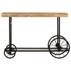 vidaXL Konsolentisch 112x36x76 cm Massivholz Mango und Eisen