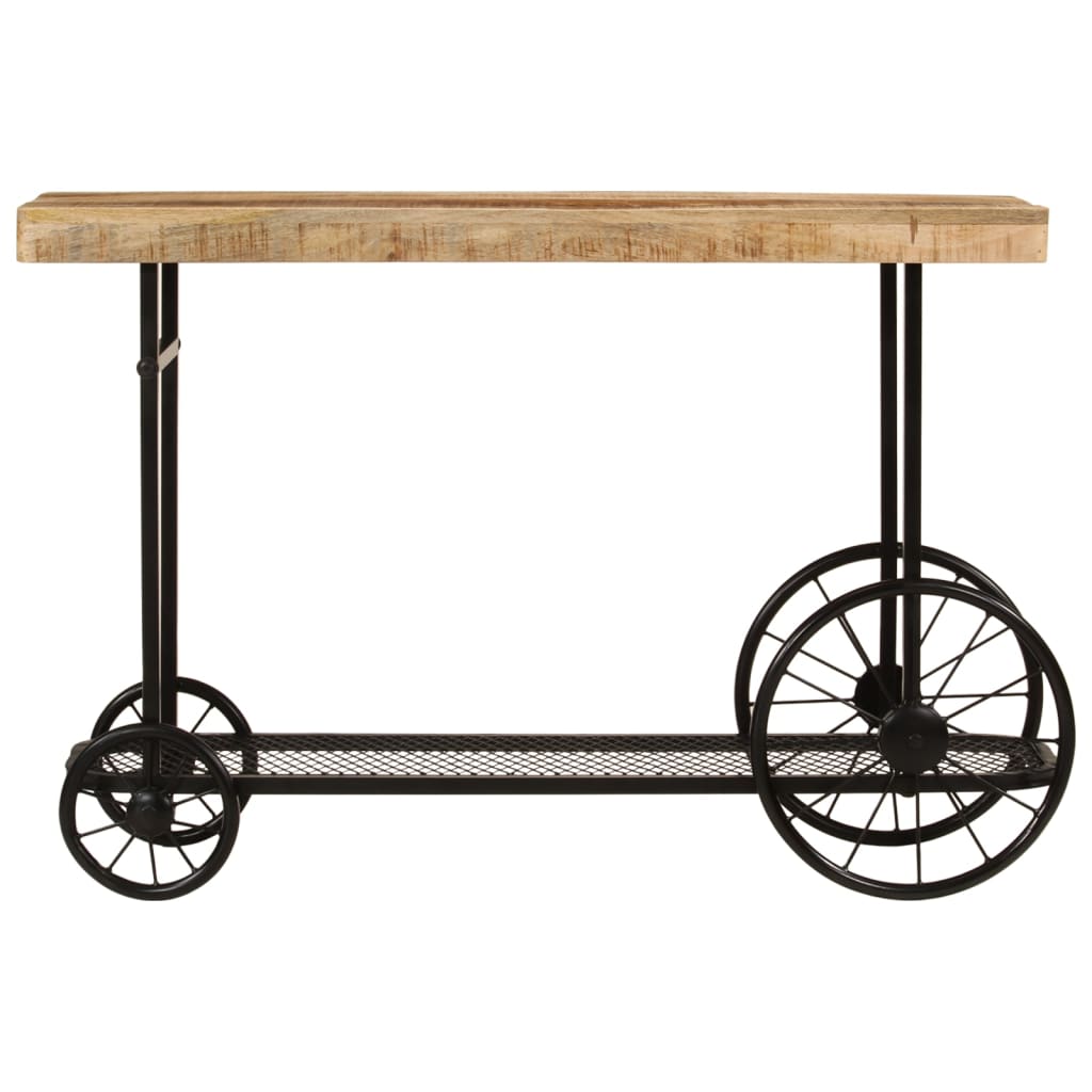 vidaXL Konsolentisch 112x36x76 cm Massivholz Mango und Eisen