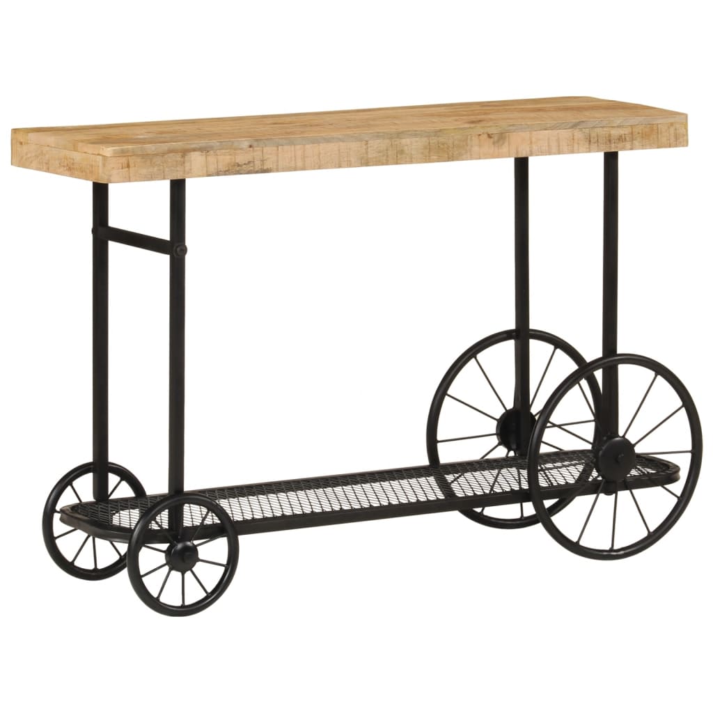 vidaXL Konsolentisch 112x36x76 cm Massivholz Mango und Eisen