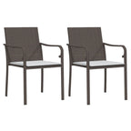 vidaXL 3-tlg. Garten-Essgruppe mit Kissen Poly Rattan und Stahl