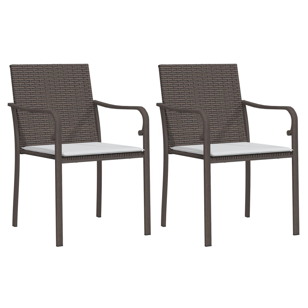vidaXL 3-tlg. Garten-Essgruppe mit Kissen Poly Rattan und Stahl