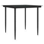 vidaXL 3-tlg. Garten-Essgruppe mit Kissen Poly Rattan und Stahl