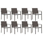 vidaXL 9-tlg. Garten-Essgruppe mit Kissen Poly Rattan und Stahl