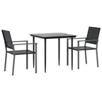 vidaXL 3-tlg. Garten-Essgruppe Poly Rattan und Stahl