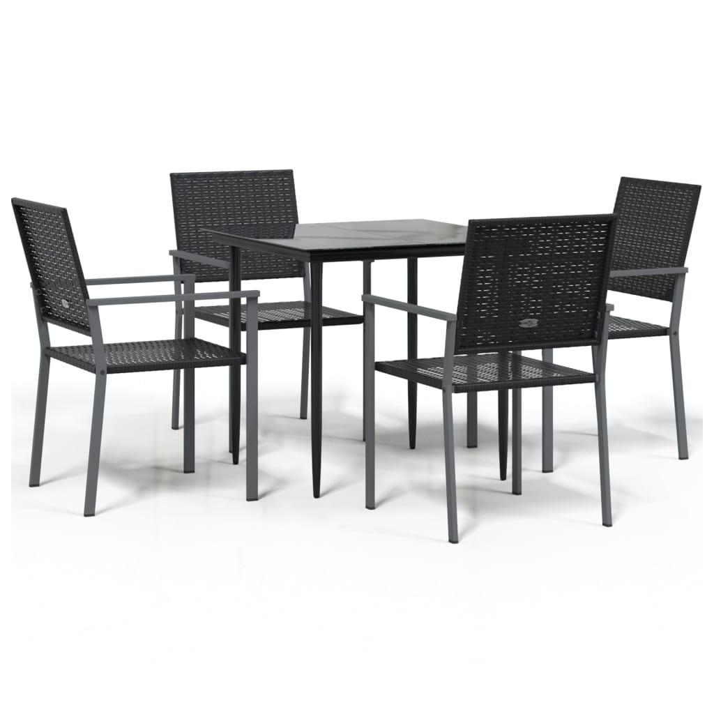 vidaXL 5-tlg. Garten-Essgruppe Poly Rattan und Stahl