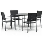 vidaXL 5-tlg. Garten-Essgruppe Poly Rattan und Stahl