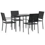 vidaXL 5-tlg. Garten-Essgruppe Poly Rattan und Stahl