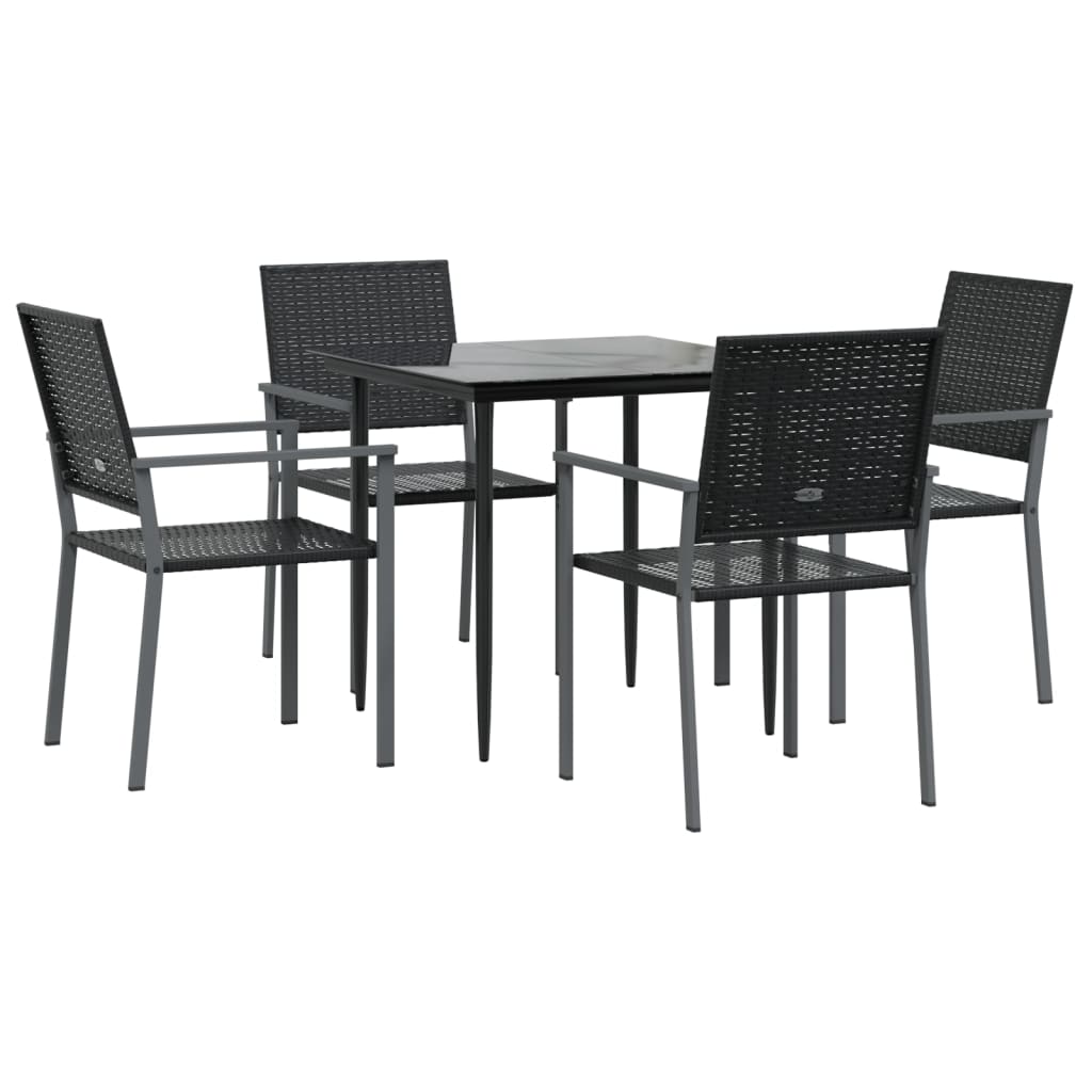 vidaXL 5-tlg. Garten-Essgruppe Poly Rattan und Stahl