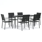 vidaXL 7-tlg. Garten-Essgruppe Poly Rattan und Stahl