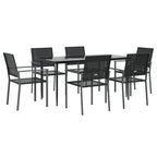 vidaXL 7-tlg. Garten-Essgruppe Poly Rattan und Stahl
