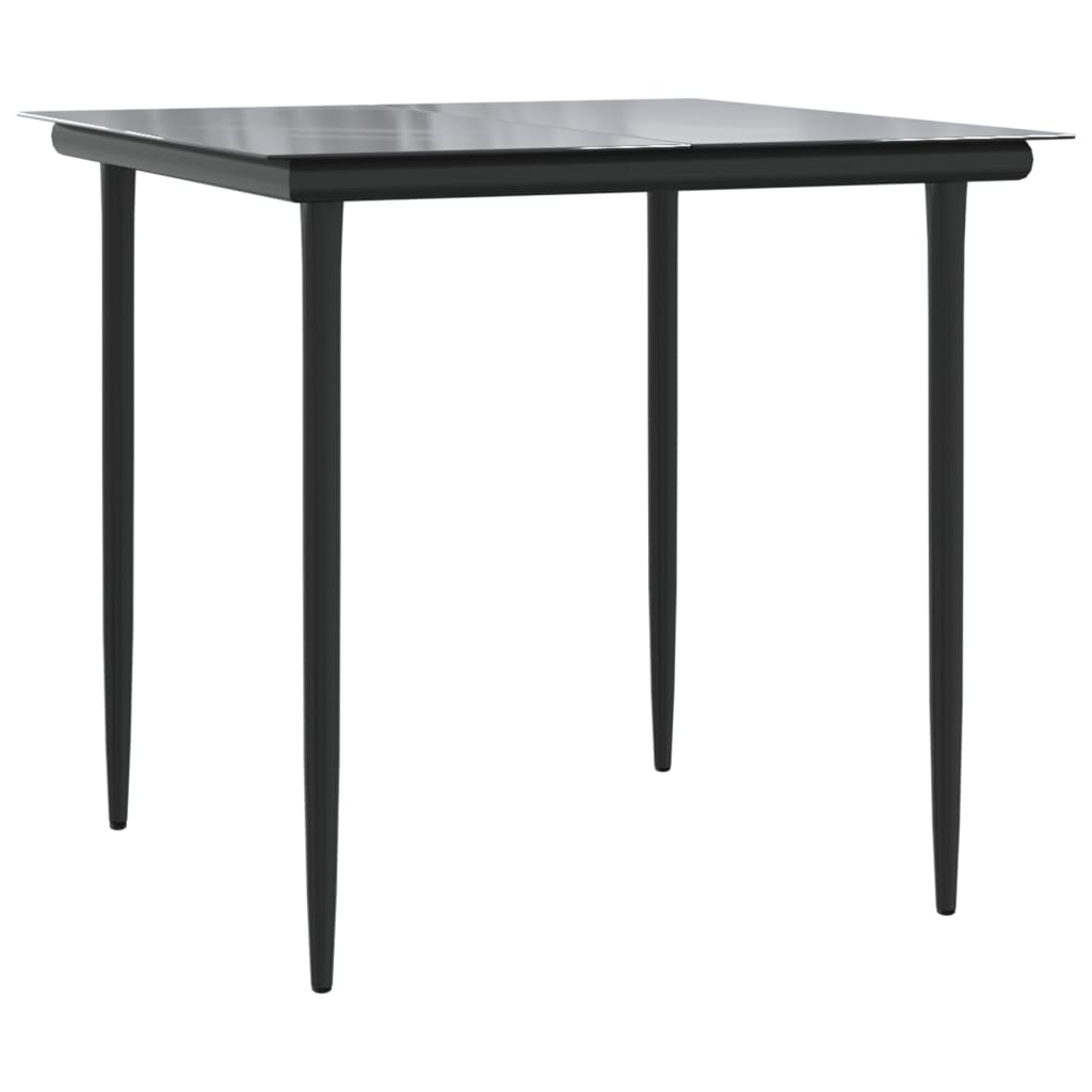 vidaXL 3-tlg. Garten-Essgruppe mit Kissen Schwarz Poly Rattan & Stahl