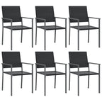 vidaXL Gartenstühle 6 Stk. Schwarz 54x62,5x89 cm Poly Rattan