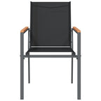 vidaXL Gartenstühle 6 Stk. Schwarz 55x61,5x90 cm Textilene und Stahl