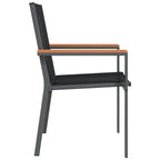 vidaXL Gartenstühle 6 Stk. Schwarz 55x61,5x90 cm Textilene und Stahl