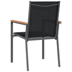 vidaXL Gartenstühle 6 Stk. Schwarz 55x61,5x90 cm Textilene und Stahl